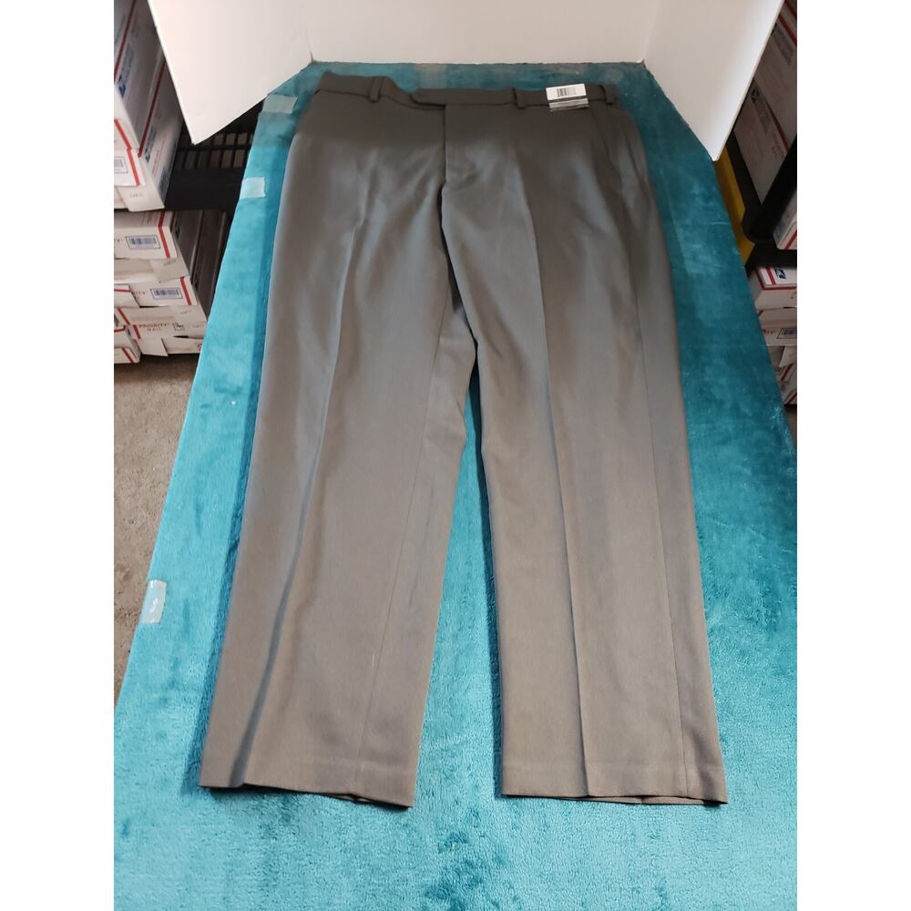 Architect Pants 42x32 Mens Gray Career Elastic Waist Flat Dress Straight NEW